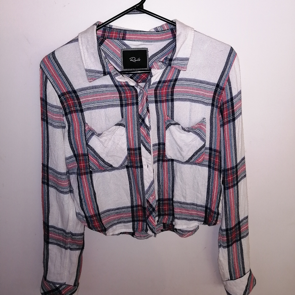 Cropped plaid long sleeve